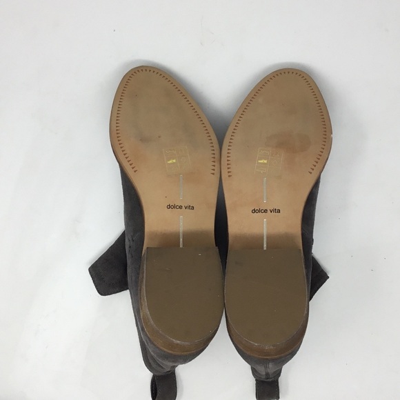 Dolce Vita Tessey Gray Suede Elastic Pull On Ankle Boots - Picture 8 of 10